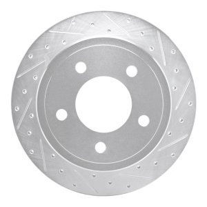 Dodge Ram 1500 Van Brake Rotor (1) - Rear Right - R1 Concepts - Drilled & Slotted - Silver - 2003